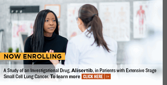Now Enrolling: A study of an investigational drug, Alisertib, in patients wih extensive stage small cell lung cancer.